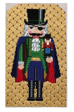 Herr Drosselmeir Nutcracker Canvas - KC Needlepoint Needlepoint Nutcrackers, Nutcracker Ideas, Christmas Needlepoint, Travel Ornament, Needlepoint Stitch, Kangaroo Paw, Stitch Guide, Monogram Pillows, Nutcracker Ornaments