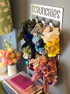 Metal Scrunchie Holder to Organize Scrunchie Collection. Wall | Etsy How To Store, Hair Scrunchies, Cute Room Decor