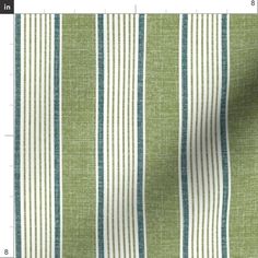 a green and white striped fabric