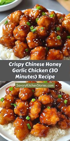 Looking for a quick and delicious dinner idea? This Crispy Chinese Honey Garlic Chicken recipe can be made in just 30 minutes! Enjoy a flavorful meal that’s perfect for busy weeknights. Don’t forget to save this recipe for your future dinner inspirations! Sweet Chinese Sauce, Chicken Tenderloin Asian Recipes, Dinner Ideas Asain, Honey Garlic Asian Chicken, Chinese Honey Chicken Sauce, Honey Chicken And Rice Recipes, How To Make Honey Garlic Chicken, Tasty Meal Ideas, Easy Healthy Chinese Food Recipes