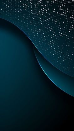 an abstract dark blue background with white dots on the edges and in the center is a curved curve