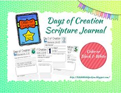 the days of creation scripture journal is shown with an image of a phone and stars