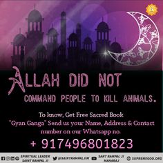 an advertisement for a book called,'allah did not command people to kill animals '