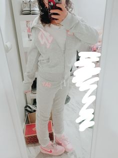 Gap sweater and pants pink letters kids, target white crop top, triple pink dunks Pink Dunks Outfit, Triple Pink Dunks, Dunks Outfits, Pink Dunks, Dunk Outfit, Dunks Outfit, Girl Heaven, Pink Letters, Chill Fits