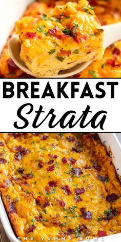 breakfast casserole Bacon And Cheese Breakfast Strata, Everything Breakfast Casserole, Mexican Breakfast Strata, Breakfast Casserole Overnight Bread, Southern Living Breakfast Casserole, Strata Recipes Breakfast Overnight, Sourdough Breakfast Casserole, Breakfast Strata Overnight, Egg Strata Recipes