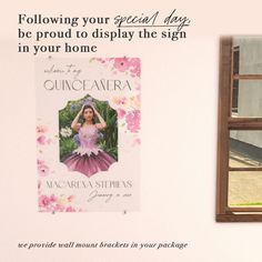 there is a sign that says, following your special day be proud to display the sign in your home