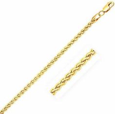 14K Yellow Gold Light Weight Wheat Chain Necklace for Women with Lobster-Claw 2.4mm,Simulated Formal Wheat Chain Necklace, Luxury Gold Wheat Chain Necklace, Luxury Wheat Chain Necklace, Gold Light