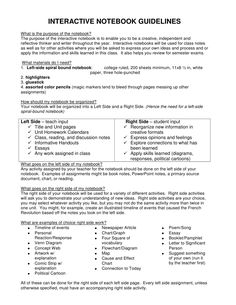 an interactive notebook guide is shown in this document, which contains information about the topic