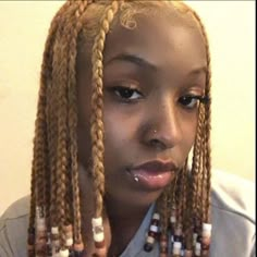 Blonde Coi Leray Braids, Coi Leray Braids With Beads, Plaits Hairstyles Black, Natural Braided Hairstyles, Braids For Black, Short Box Braids Hairstyles, Natural Braids, Feed In Braids Hairstyles, Quick Natural Hair Styles