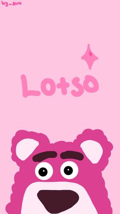 a pink bear with the words lopso above it