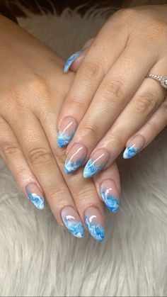 Ocean Blue Nails, Beach Themed Nails, Vacation Nails Beach, Seashell Nails, Wave Nails, Beach Nail Designs, Sunset Nails, Sea Nails, Beachy Nails