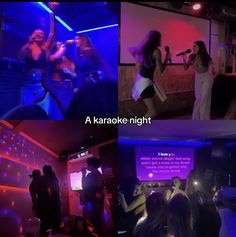 people dancing and having fun at a karaoke party