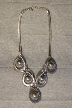 Vintage 1950's Silver Necklace with Hammered Tear Drops w/ Silver Balls Handmade, one of a kind! Excellent condition, no missing pieces, Non-smoker Tear Drops, Redwood City, Dope Jewelry, Funky Jewelry, Hammered Silver, Jewelry Inspo, Piercing Jewelry, Vintage 1950s, Vintage Necklace