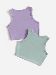 SHEIN Kids EVRYDAY Girls 2 Pack Rib-knit Tank Top | SHEIN USA Taylor Outfits