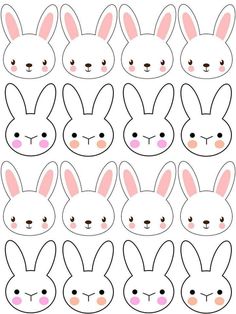 an image of bunny ears with different faces