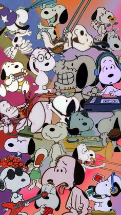 a bunch of cartoon characters that are grouped together