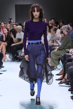 Prada SS 2025 Womenswear | PRADA Re Edition Prada, Prada Runway, Herringbone Coat, Prada Spring, Spring 2025, Denim T Shirt, Milano Fashion Week, Jogging Suit, Feather Dress