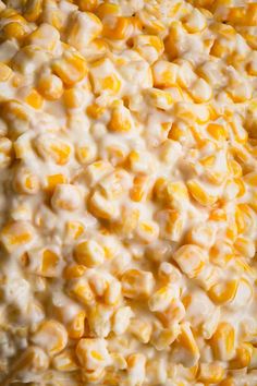 a close up view of corn on the cob