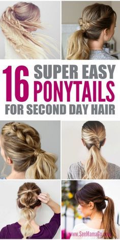 Long Hair Ponytail Styles, Easy Ponytails, Nurse Hairstyles, Perfect Ponytail, Long Hair Ponytail, Ponytail Hairstyles Easy, Second Day Hairstyles, Easy Hairstyles For Medium Hair, Simple Ponytails