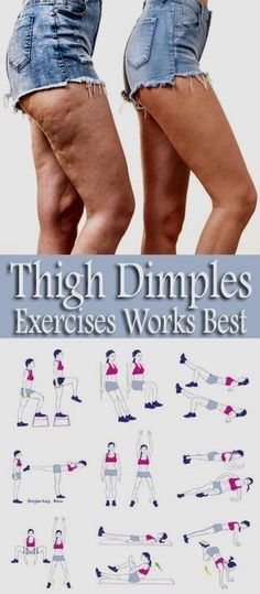 the cover of thigh dimples exercises work's best, with images of women in shorts