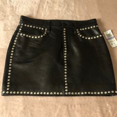 Leather Mini Skirt Size 26 Designer Fitted Mini Skirt, Designer Black Bottoms For Spring, Leather Mini Skirt, Denim Skirts, Leather Mini Skirts, Denim Mini, Frame Denim, Denim Mini Skirt, Leather Mini