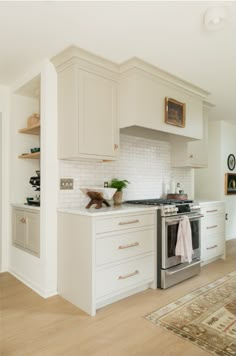 the kitchen is clean and ready for us to use in its new owner's home