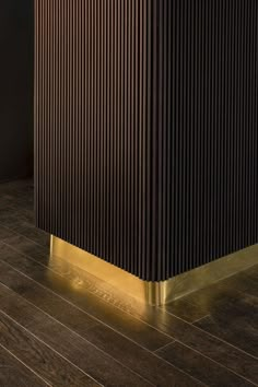 a black and gold bar with wooden flooring