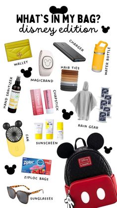 what's in my bag? disney edition backpack with mickey ears and other items