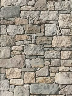 a stone wall made out of several different types of rocks