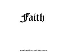 the word faith written in black ink