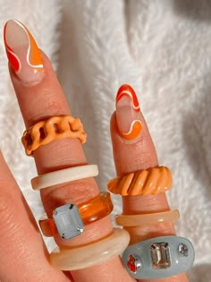 Apricot Crush, Nail Ring, Orange Aesthetic, Fire Nails