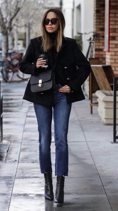 Looks Jeans, Looks Pinterest, Style 2023, 가을 패션, Winter Fashion Outfits, Outfits Casuales, Black Jacket