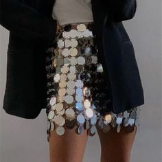 SILVER GLITTER SEQUINS MINI SKIRT – El Merrist Store Trendy Sequin Mini Skirt, Trendy Sequin Skirt For Party Season, Trendy Sequined Mini Skirt, Trendy Mini Skirt With Sequins, Trendy Mini Length Party Skort, Trendy Mini Length Skort For Party, Trendy Mini Skort For Parties, Metallic Sequins Skirt For Party Season, Metallic Sequin Skirt For Night Out