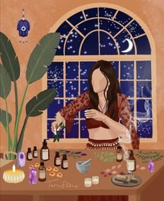 Mother Earth Art, Herbal Magic, Celestial Art, Woman Illustration, Witch Art, Green Witch, Healing Powers