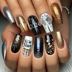 NEW YEAR NAILS Year Nails, Nails, Pins