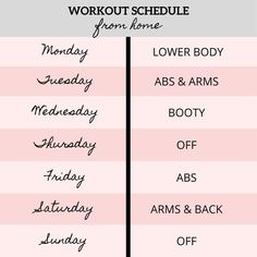 the workout schedule for women and men is shown in black, white, and pink