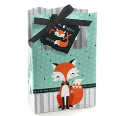 a small gift bag with a fox on it