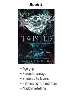 the cover for twisted by emily mcintre, with an image of a diamond on it