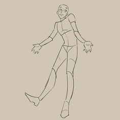 a line drawing of a person standing in the air