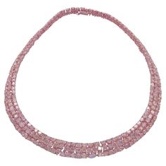 The Following Item we are offering is this Extremely Rare Beautiful 18KT Gold Fine Rare Large Pink Diamond Elaborate Masterpiece of a Necklace. This Magnificent Necklace is comprised of Rare Fine Large Gorgeous Glittering Fancy Pink Diamonds!!! T.C.W. Approx 44CTS!! The Diamonds are of Exquisite and Fine Quality!! This Gorgeous Necklace is a Rare Sample Piece from a Private Top Manufacturer that sold to Select Five Star Hotels and Fine Jewelry Stores!! Comes New With Tags $357,465 and comes with Pink Diamond Necklace, Pink Diamonds, Five Star Hotel, Expensive Jewelry, Drop Necklace, Pink Diamond, Gorgeous Necklaces, Five Star, Jewelry Stores