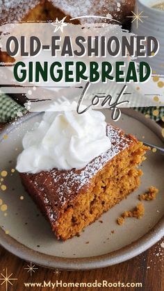 Cozy up with a slice of this homemade Gingerbread Loaf, a moist and warmly spiced treat perfect for the holidays! This homemade gingerbread cake is filled with molasses, cinnamon, and ginger, making it an ideal holiday dessert or festive coffee pairing. #GingerbreadCake #GingerbreadLoaf #HolidayBaking #WarmSpices #FestiveDesserts #HomemadeTreats Old Fashioned Gingerbread Cake, Old Fashioned Gingerbread, Easy Christmas Cake, Easy Christmas Cake Recipe, Christmas Cake Recipe, Dessert Christmas, Christmas Dessert Table, Christmas Cake Recipes