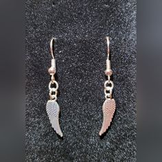 Detailed Pair Of Brand New Silver Colored Angel Wings. They Are Dangle Drop Earrings With A Nickel Free Wire Hook Backing. Angel Earrings, Angel Wing Earrings, Wing Earrings, Earrings Color, Angel Wings, Silver Color, Dangle Drop Earrings, Jewelry Earrings, Angel