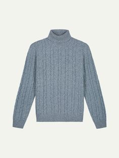 Light Blue cable knit turtleneck for men from Aurélien. Made in Italy. Extrafine merino wool. Turtleneck For Men, Rollneck Sweater, Cable Knit Turtleneck, Cable Knit Scarf, Knit Art, Hand Knit Scarf, Roll Neck Sweater, Knit Turtleneck, Sweater Men