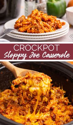 crockpot sloppy joe casserole is an easy slow cooker dinner recipe