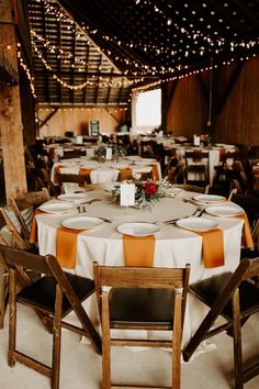 an image of a wedding reception in a barn