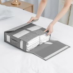 Foldable Bedding Sheet Box Visible Window Clothes Underbed Bins Duvet Covers Wardrobe Organizer Product name: 4-piece bedding box Color: White, gray, beige, black Material: + cardboard Size: 38*32*11.5CM Weight: about 700G Description: Sheet set box, fabric folding window zipper blanket organizer box, wardrobe bed . Packing list: box *1 Bead Containers, Sheet Organizer, Closet Storage Drawers, Linen Closet Storage, Wardrobe Storage Boxes, Sheet Storage, Organized Bed, Foldable Bed, Linen Closet Organization