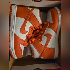 Orange 12c Jordans Never Worn Nike Dunks High, Nike High, Poshmark Shoes, Nike Dunk High, Dunk High, Red Nike, Nike Sb Dunks, Nike Kids, White Nike