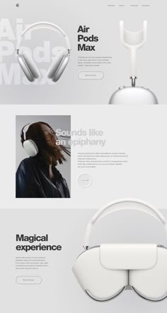 the website is designed to look like an electronic device with headphones on its ears