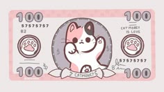 a cartoon cat is sitting on top of a money bill