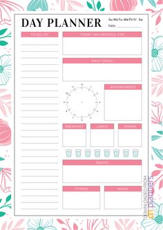 Printable Day Planner, Best Daily Planner, Day Planner Template, Daily Planner Pdf, Weekly Planner Template, Daily Planner Pages